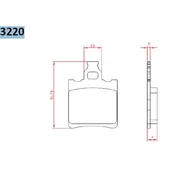 Zavorne ploščice Brenta KH60 KH337 organske Aprilia RS 50 95-10, RX 50 91-03, Tuareg 125 88-89, KTM SX 60 98-00, SX 65 00-03, ZADNJE (FT 3220)
