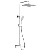 Tuš steber termostatski z mešalno pipo, krom - Chrome - Sapho - 72 - Medeninasti - Termostat - Kvadratni - S pipo - 295 - 1173 - 14