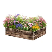 ATMOWOOD Lesena visoka greda 80 x 60 x 20 cm - ožgana