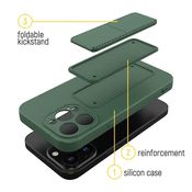 slomart Wozinsky Kickstand Case silikonski ovitek z oporo za Xiaomi Redmi Note 11S/Note 11 rdeč