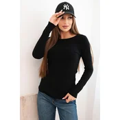 Kesi Włoski Womens viscose sweater with a round neckline and fitted style black