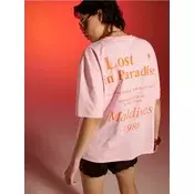 Sinsay - Pamucna majica sa printom na ledima - pastelno roze