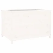 Vidaxl Vrtna visoka greda bela 119,5x82,5x78 cm trdna borovina