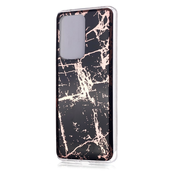 TPU gel ovitek/etui/ovitek Metal Marble za Samsung Galaxy S20 Ultra - črn