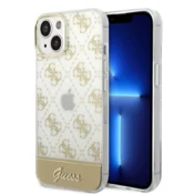 GUESS GUHCP14SHG4MHG ovitek za iPhone 14 6.1 - prozoren z zlatimi potiskom
