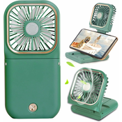 Generic Prenosni ročni ventilator, 3000 mAh, 3 hitrosti, baterijsko napajanje USB, mini majhen ročni ventilator za polnjenje, Power Bank zložljiv tihi hladilni namizni ventilator, (21126004)