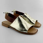 Mona Shoes Ženske sandale, Kožne, Zlatne boje