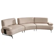 Casa Padrino luxury sofa with adjustable backrests beige/black 350 cm