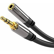 PremiumCord HQ zaščiten podaljšek Jack 3,5 mm - Jack 3,5 mm M/F 3 m