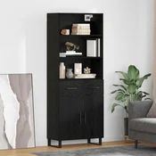 Highboard 2 pcs Crni hrast 69,5 x 34 x 180 cm Konstruirano drvo