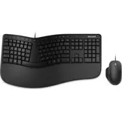Miš+tastatura MICROSOFT Ergonomic Desktop/žicna/crna