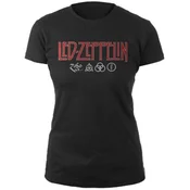 Led Zeppelin Majica Logo & Symbols Womens Black 2XL