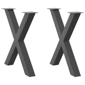 Vidaxl vidaXL Noge za jedilno mizo, 2 kosa, antracit, 70 x (72–73) cm, jeklo