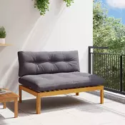 Srednji Sofe Jedinica Prirodna i tamno siva 120 x 80 x 82 cm