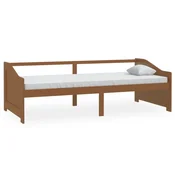 Vidaxl Trosed z ležiščem medeno rjava trdna borovina 90x200 cm