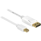Delock DisplayPort priključni kabel [1x Mini-DisplayPort vtič => 1x DisplayPort vtič] 5 m bel 384