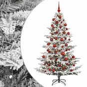 Vidaxl Umetna božična jelka z bučko 210 cm 300 LED Toplo bela