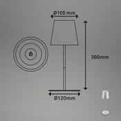 Briloner LED namizna svetilka za polnjenje 7507015 krom mat RGBW IP44 zatemnitev na dotik - Dnevna soba/jedilnica - Sodobni - mat krom - Kovina