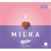 Milka I Love Milka Jagodna čokoladna škatla, jagodni polnilo 110 g