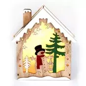 Šablona snjegovića u obliku Iris Faháza/18,5x21 cm/topla bijela LED drvena svjetleća dekoracija 310-08