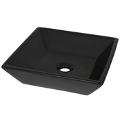 MAISON CHIC Keramični Umivalnik - Kopalna umivalnik - Lavabo kvadratne oblike črne barve 41,5x41,5x12 cm, (21685016)