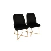 Hanah Home Set 2 trpezarijske stolice Zlatno-Crni