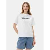 Karl Lagerfeld Jeans Majica A1W17005 Bela Relaxed Fit