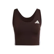 ADIDAS PERFORMANCE Športni top temno rjava/bela