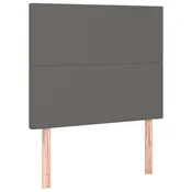 Vidaxl Vzglavje postelje sivo 100x5x118/128 cm umetno usnje