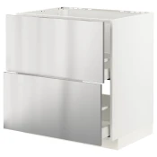 METOD / MAXIMERA Pod.ormaric sudop. i 2front/2fioke, bela/Varsta nerdajuci celik, 80x60 cm