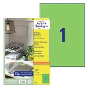 AVERY ZWECKFORM etikete 3472 210X297, zelene, zavitek 100 listov