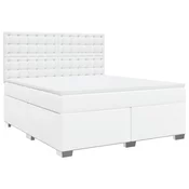 vidaXL vidaXL Box spring postelja z vzmetnico bela 180x200 cm umetno usnje, (21310440)