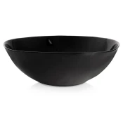 shumee Črna steklena solatna skleda LUNA 25 cm, 2 l