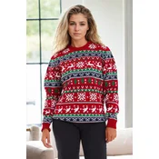 88147 Dewberry Christmas Womens Sweater-RED