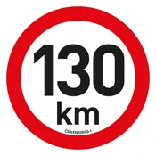 Speed limit sticker 130 km/h (20 cm)