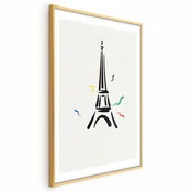 shumee Plakat - Črna ilustracija Eifflovega stolpa na svetlem ozadju