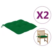 shumee vidaXL Blazine za stole, 2 kosa, zelene, 50x50x7 cm, blago