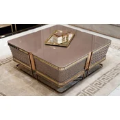 Casa Padrino luxury coffee table gray/gold - Solid wood living room table - Living room furniture - Luxury furniture - Luxury collection