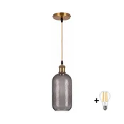 BRILAGI -LED Luster na sajli RETRO GLASS 1xE27/60W/230V O 14 cm zlatna/dimljeno-siva