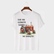 MAFIMI Muška majica Sve mi uzmite samo traktor ne dirajte, Bela