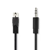 Nedis DIN avdio kabel | DIN 5-polni moški | 3,5 mm moški | Ponikljano | 2,00 m | Okrogla | PVC | Črna | Oznaka
