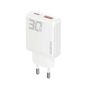 Ultra tanek stenski polnilni adapter Dudao A30 z GaN tehnologijo, dvema izhodoma 30W