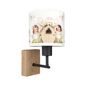 Brilagi - Zidna lampa BOBO WOOD 1xE27/25W/230V hrast/crna/bela/ružicasta/vile