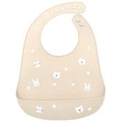 Silikonski podbradak s džepom Lorelli - Natural, Beige