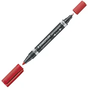 Marker permanentni obostrani 0,6 i 1,5mm lumocolor staedtler 348-2 crveni