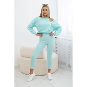 3-piece set Sweatshirt + top + leggings Mint