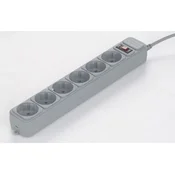 GEMBIRD - Surge Protection Power strip, 6 sockets, 1.8m, 16A Automatic Circuit Breaker, Power Switch, Grey