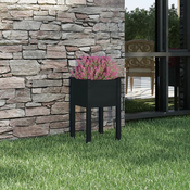 vidaXL vidaXL Vrtno cvetlično korito črno 40x40x70 cm trdna borovina, (20748456)