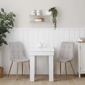 Homestyle4U Jedilna miza in stoli komplet, 90x73x60 cm, bela in krem