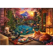 Trefl - Puzzle Mačka v vrtu s sakuro - 1 000 kosov